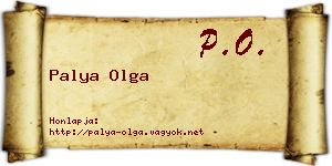 Palya Olga névjegykártya
