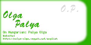 olga palya business card